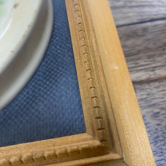 Antique Buffalo Pottery Campbell’s Soup Kids BABY Food Dish BOWL Wood Frame USA - Picture 8 of 13